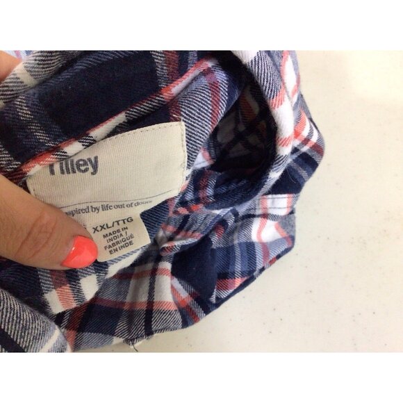 Tilley Plaid Flannel Shirt Button Front Womens 2XL - Picture 6 of 9